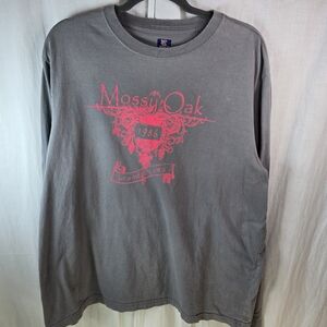 Red Eagle mens mossy oak brand long-sleeved tee shirt size XL in gray